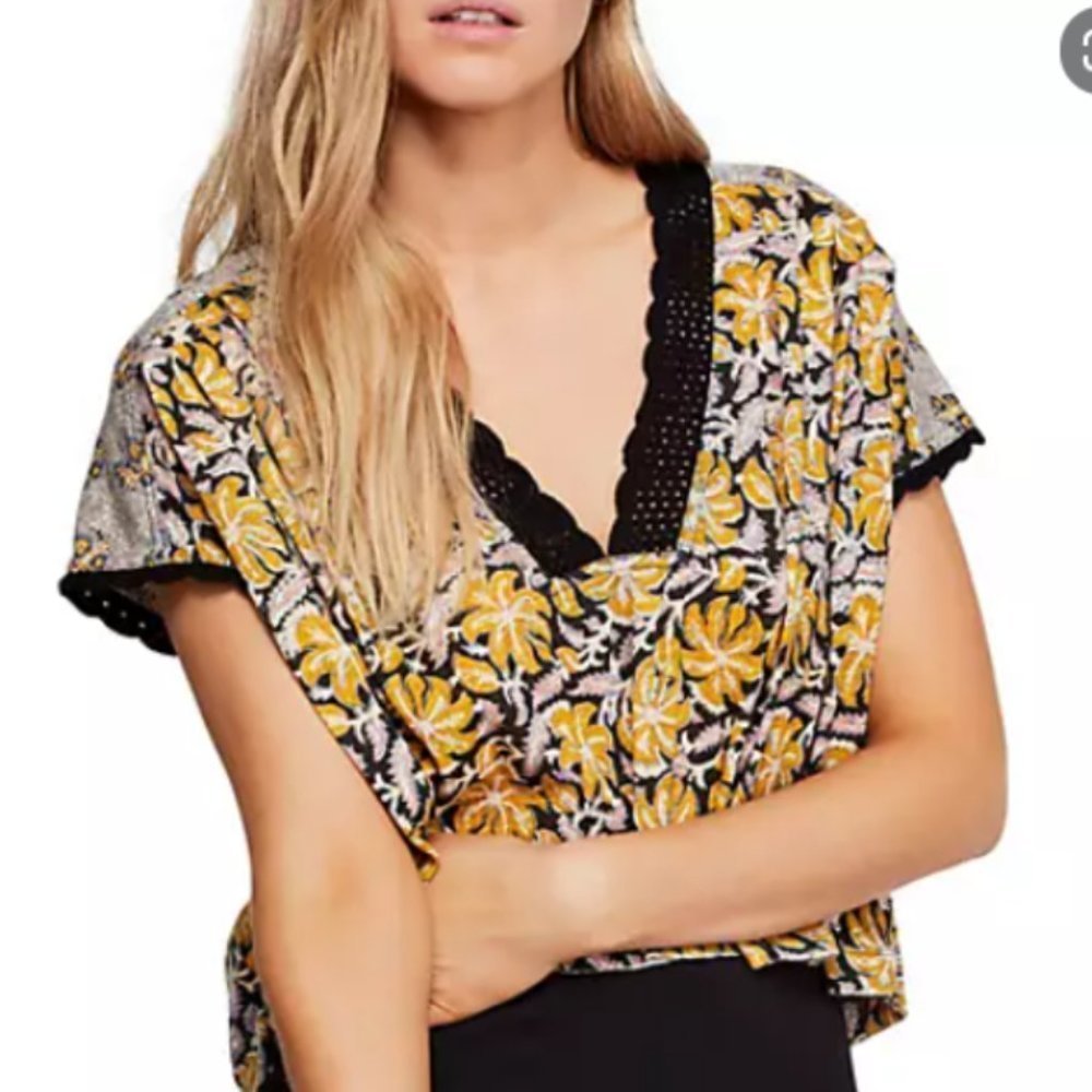 Free People Leilani Floral Printed Top